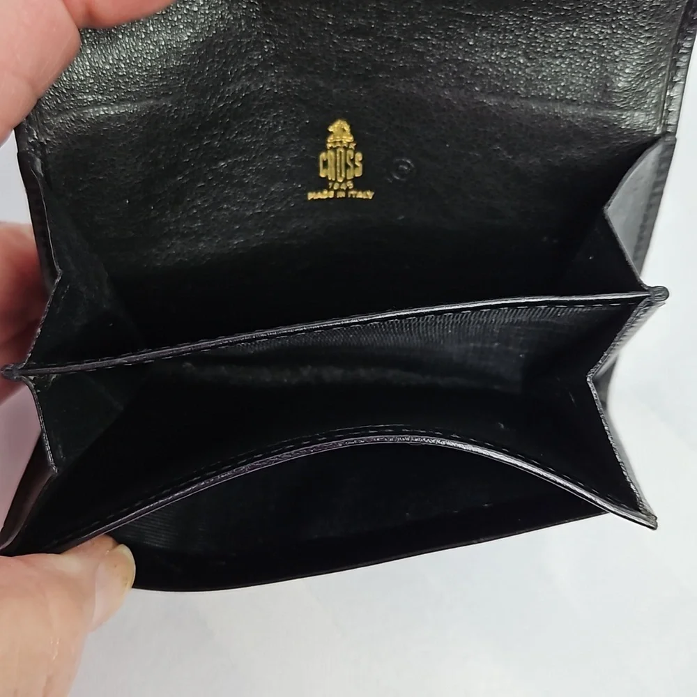 MARK CROSS 1845 BLACK LEATHER CARD CASE -MADE IN ITALY